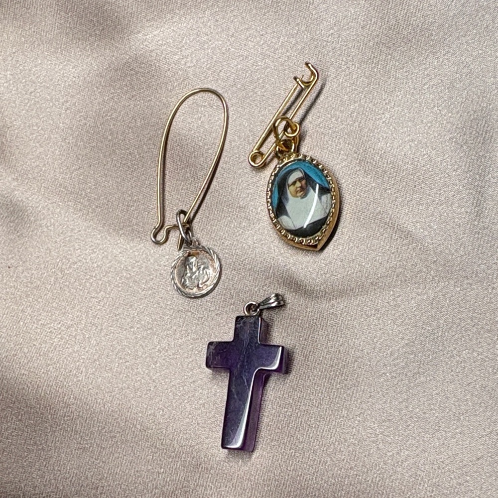 Gold and Purple Religious Charms Set